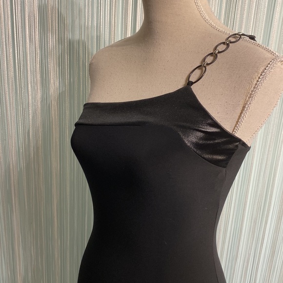 Black One Shoulder Mini Dress Size Small - Picture 7 of 17
